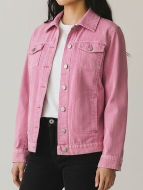 Vintage Avon Pink Breast Cancer Crusade Denim Trucker Jacket | Size M